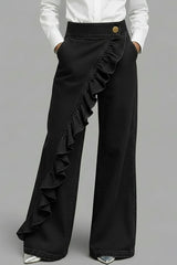 Women's single ruffled jeans