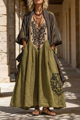 Boho Retro Loose Linen Cotton Two-piece Set