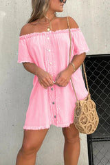 Short Sleeve Casual Denim Dress