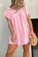 Short Sleeve Casual Denim Dress