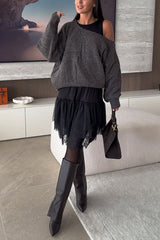 Chic One Shoulder Long Sleeves Pullover Sweater