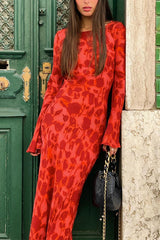 Heididress Bell Long Sleeves Floral Print Maxi Dress