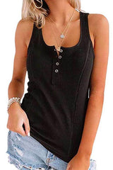 Heididress Buttons Sleeveless Stretchy Top
