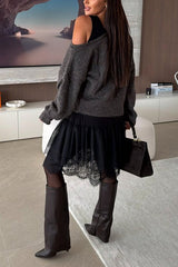 Chic One Shoulder Long Sleeves Pullover Sweater