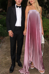 Heididress Strapless Tube Gradient Ombre Satin Maxi Party Dress