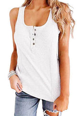 Heididress Buttons Sleeveless Stretchy Top
