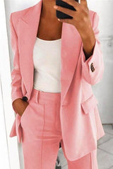 Heididress Lapel One Button Solid Office Blazer