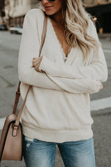 Heididress V Neck Long Sleeve Wrapped Sweater