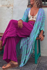 Heididress Open Front Color Block Long Striped Cardigans