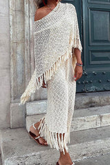 Heididress Tassel Tie Waist Hollow Out Skirts