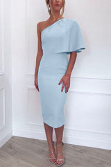 Heididress One Shoulder Short Sleeve Waisted Bodycon Dress