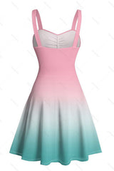 Gradient Palm Tree Summer Dress β Casual Beach Holiday A-Line Sundress