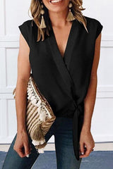 Heididress Elyse V Neck Tie Waist Wrap Top