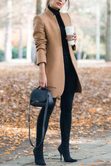 Heididress Ellen Stand Collar Open Front Pockets Coat