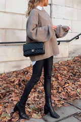 Heididress Crewneck Drop Shoulder Solid Loose Fit Sweater