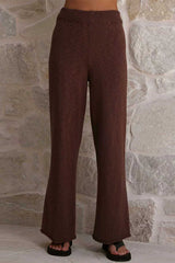 Elastic Waist Wide Leg Knit Pants