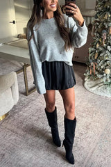 Crewneck Rhinestone Embellished Pullover Sweater