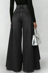 Women's High-waisted Casual Loose-fitting Wide-leg Jeans