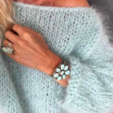 Heididress Solid Boat Neck Fluffy Knitting Sweater