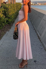 Heididress Spaghetti Strap Pocketed Corset Swing Midi Dress