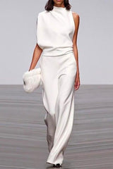 Heididress One Shoulder Waisted Wide Leg Jumpsuit