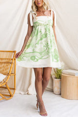 Heididress Bow Shoulder Floral Print Mini Cami Dress