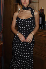 Heididress Ruffle Hem Polka Dot Maxi Cami Dress