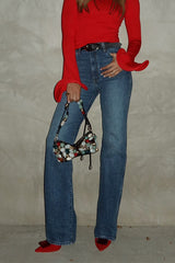 Heididress Mid Rise Pocketed Straight Leg Denim Pants