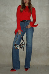 Heididress Mid Rise Pocketed Straight Leg Denim Pants