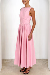 Heididress Sleeveless Open Back Swing Midi Dress