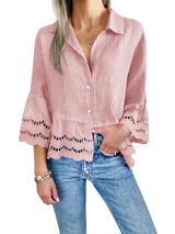 Women's Eyelet Lace Blouse Tops