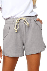 Heididress Drawstring High Waist Solid Casual Shorts