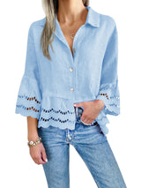 Women's Eyelet Lace Blouse Tops