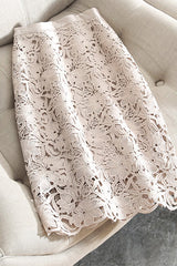 Heididress High Rise Lace Hollow Out Midi Skirt