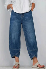 Women's Casual Cross-design Cotton Denim Jeans