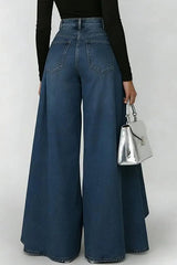 Women's High-waisted Casual Loose-fitting Wide-leg Jeans