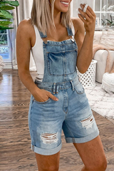 Vintage Washed Denim Overalls β Distressed Boyfriend Fit Jumpsuit
