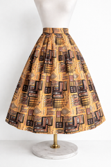 Retro Graphic Midi Skirt