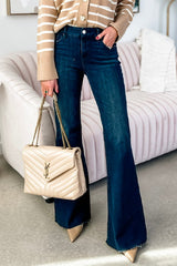 Heididress Raw Hem Flare Bottoms Denim Pants