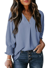 Women's Casual 3/4 Sleeve V Neck Basic Tops