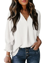 Women's Casual 3/4 Sleeve V Neck Basic Tops
