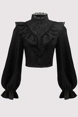 Gothic Style Long-Sleeve Blouse for Women, Perfect for Halloween Themes