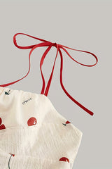 Elegant Little Cherry Print Camisole Dress