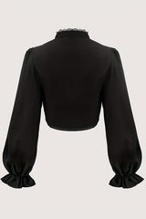 Gothic Style Long-Sleeve Blouse for Women, Perfect for Halloween Themes