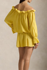 Boho Off Shoulder Ruffle Mini Dress – Summer Beach Vacation Outfit