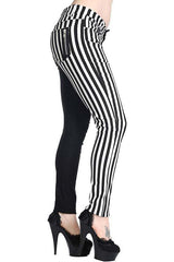 The Damage [Half Black/Half White Striped] | Skinny Jeans