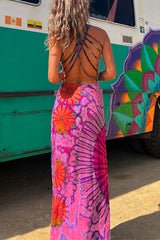 Heididress Strappy Backless Tie Dye Maxi Dress