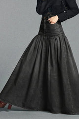 Casual Maxi Denim Skirt