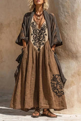 Boho Retro Loose Linen Cotton Two-piece Set