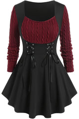 Steampunk Inspired Cinched Waist Fit Dress
